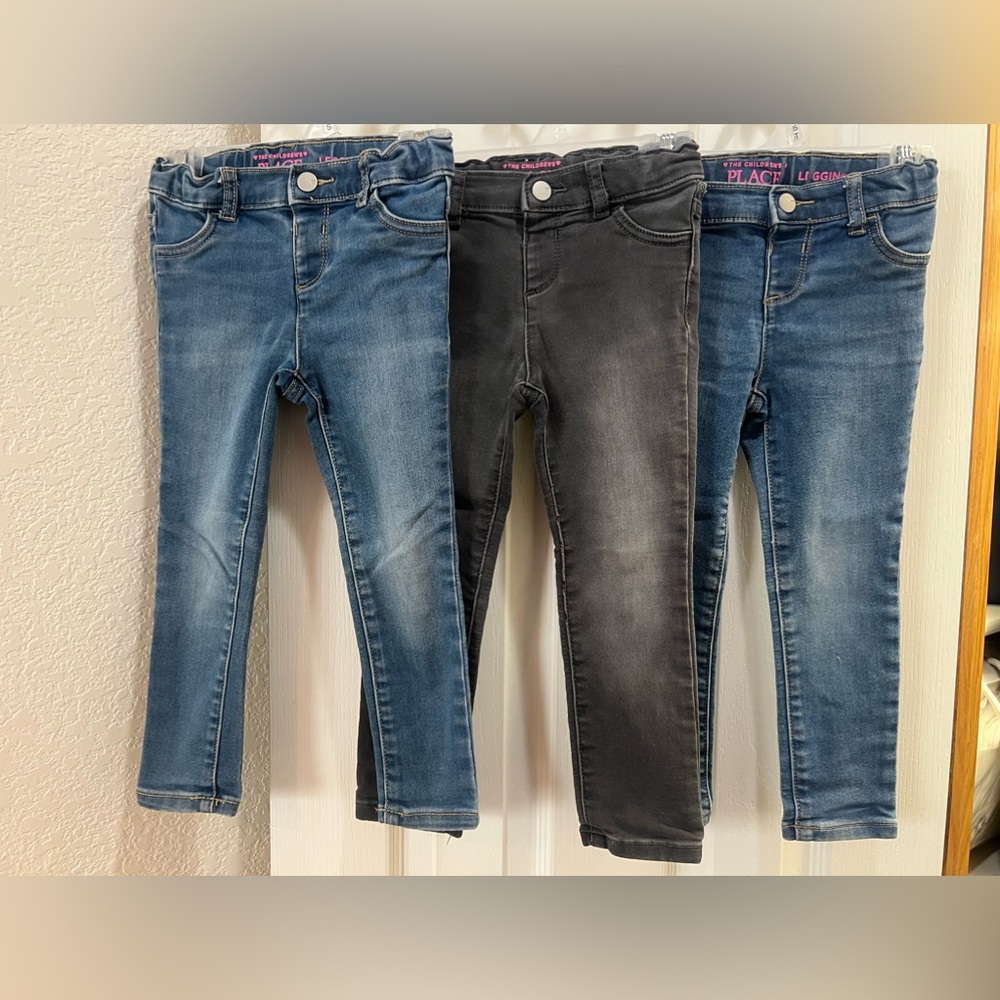 3 pairs The Children’s Place Denim Legging Jeans Size 4T